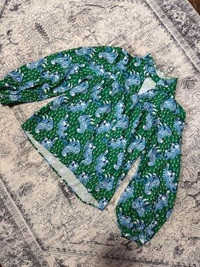 Women’s Green Floral tiger blouse